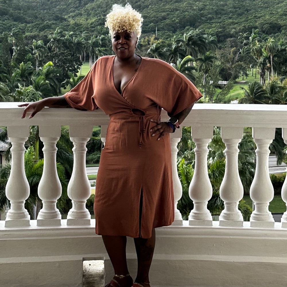 Earthbound Rust Orange Midi Dress 🏵️